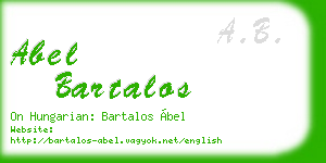 abel bartalos business card
